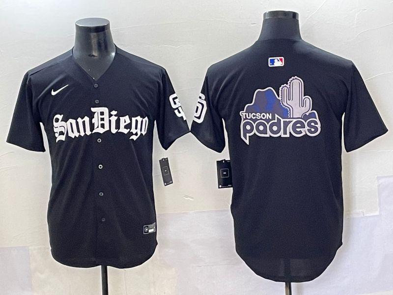 Men 2025 San Diego Padres Blank Black Five generations Joint Name Nike MLB Jersey style 12->san diego padres->MLB Jersey